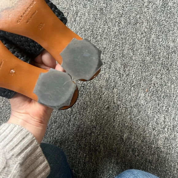 Clergerie Straw Slides with Geometric Heel, size 35.5 - Picture 7 of 11